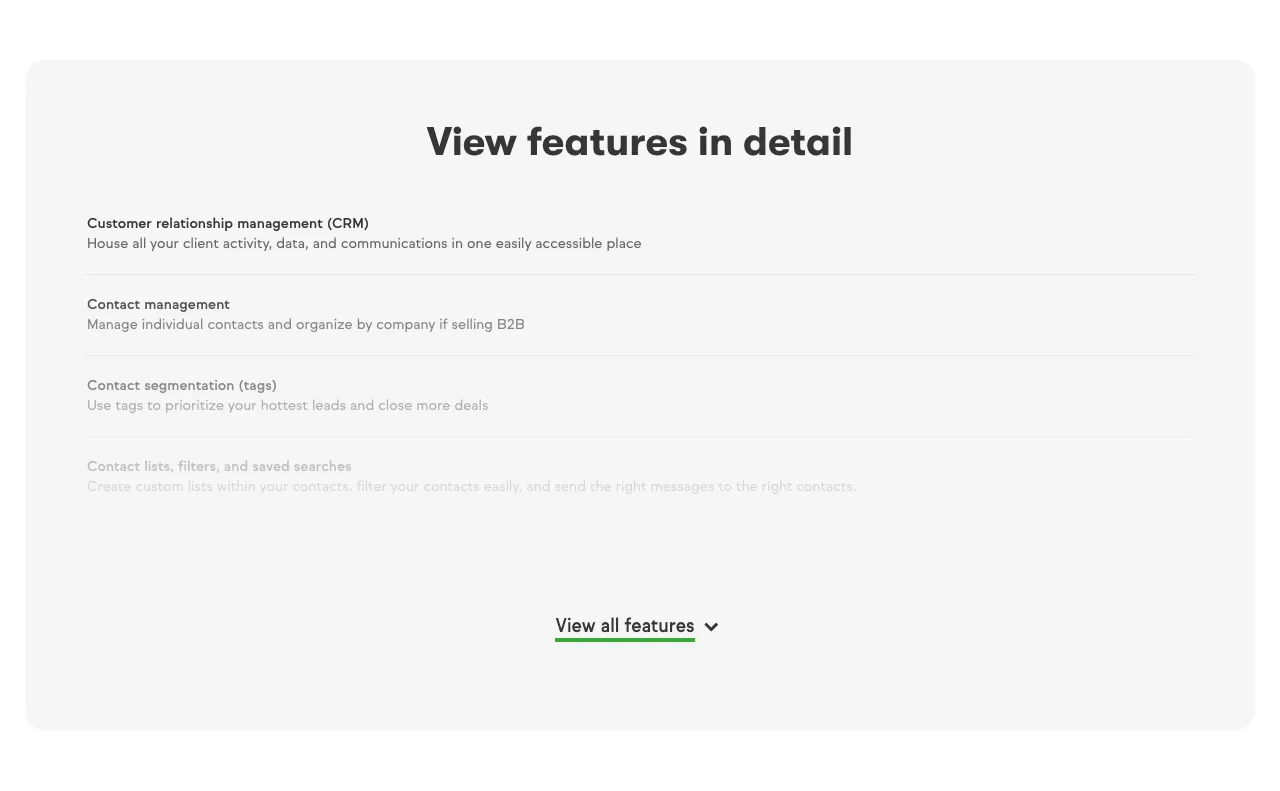 Keap pricing page